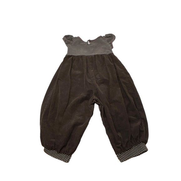 Baby Girl's Adorable Brown Corduroy Romper & Hooded Fleece Shirt‎ - Size 18 M - Picture 3 of 7